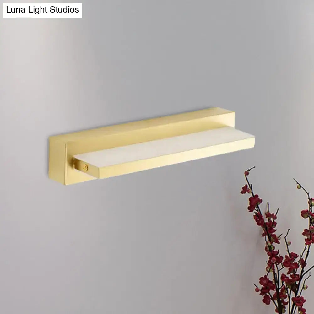 Modern gold rectangular led wall sconce bedroom acrylic shade