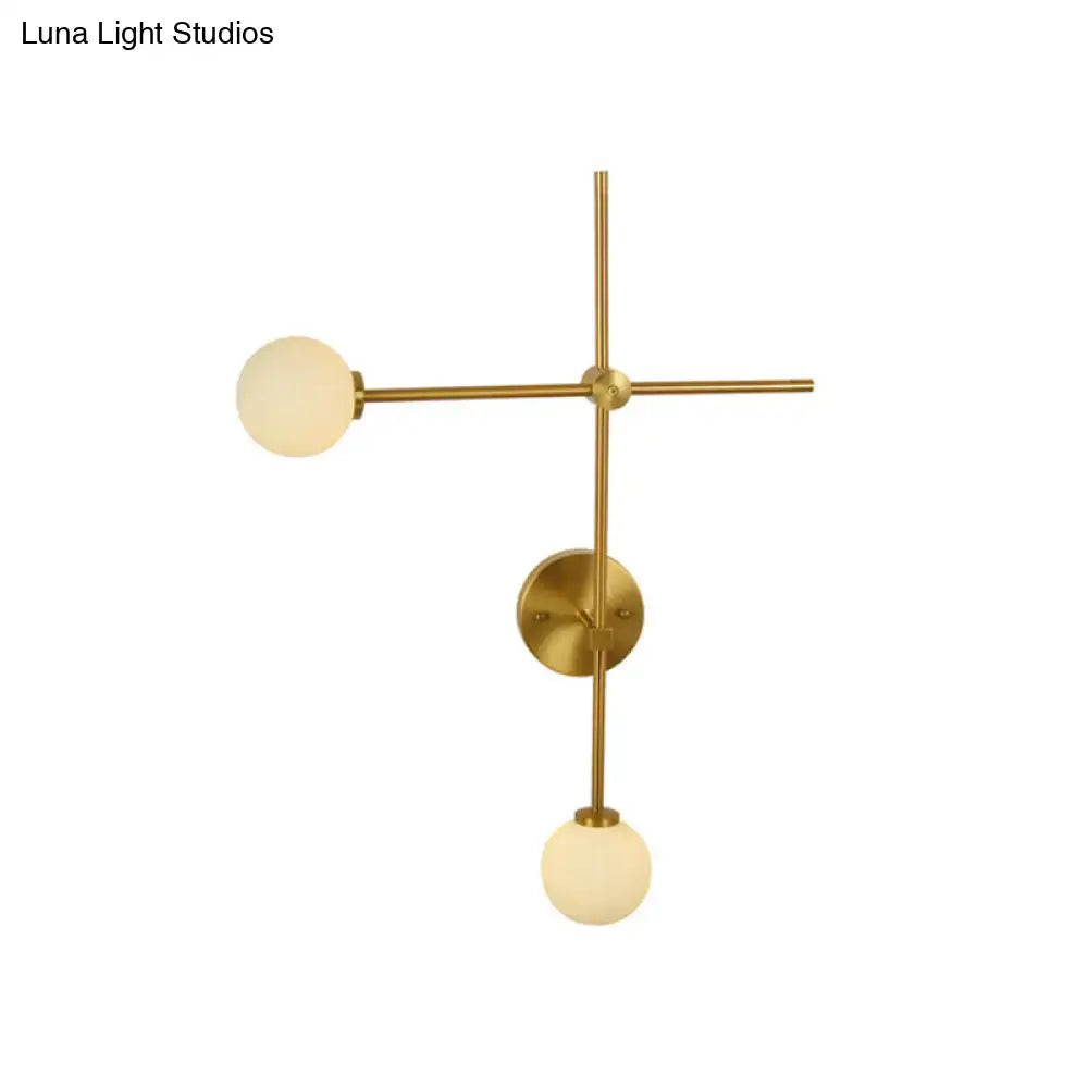 Modern gold wall mount lamp with closed glass for living room