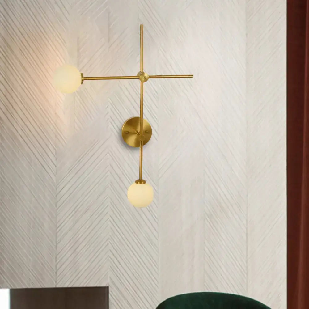 Modern gold wall mount lamp with closed glass for living room