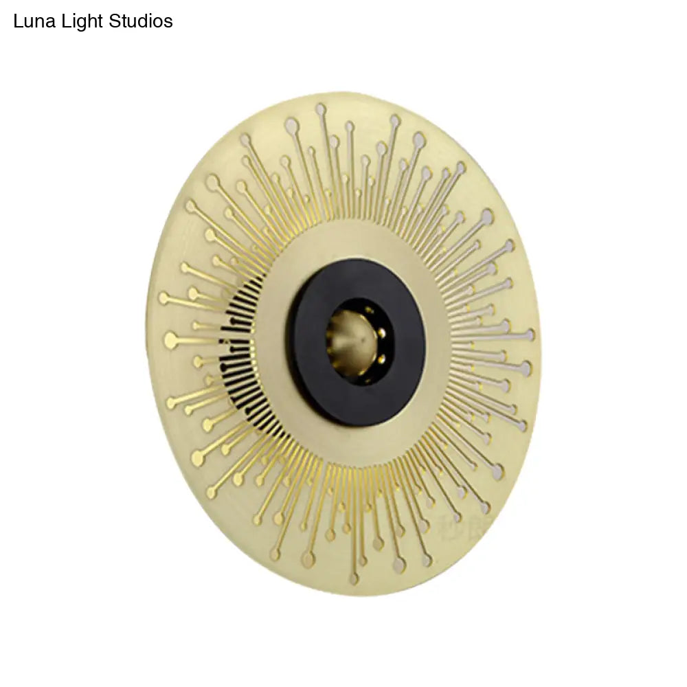 DecorBites™ Modern Laser-Cut Disk Wall Sconce with LED Lighting in Gold