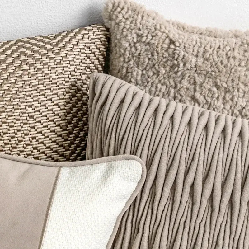DecorBites™ Light Coffee Texture Pillow Covers 45*45 - Modern Simplicity Luxury Home Decor
