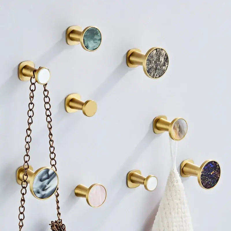 DecorBites™ Brushed Gold Towel Hook for Kitchen and Bathroom Organization