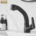 Modern matte black basin faucet kitchen pull out spray mixer tap