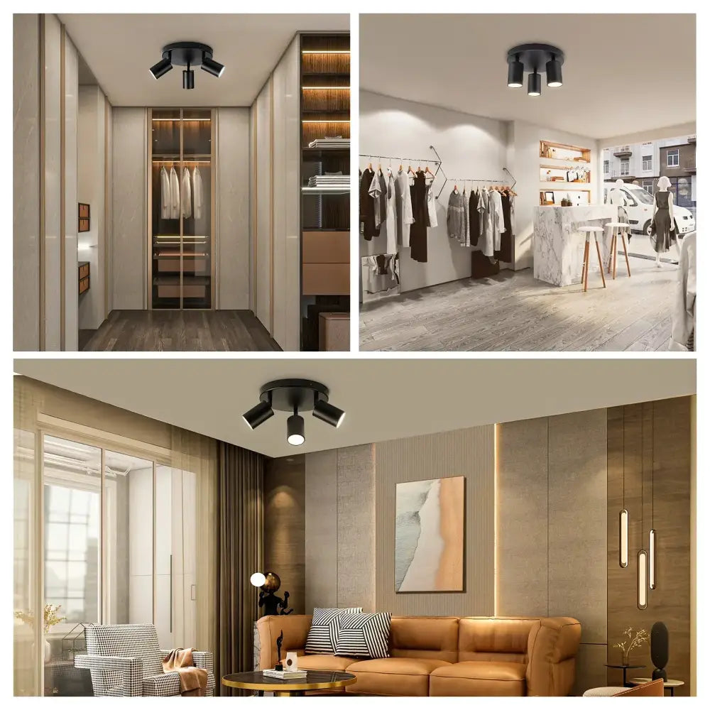 Modern matte black gu10 led ceiling light for dining rooms