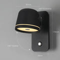 Modern matte black led wall lamp bedroom adjustable spotlight