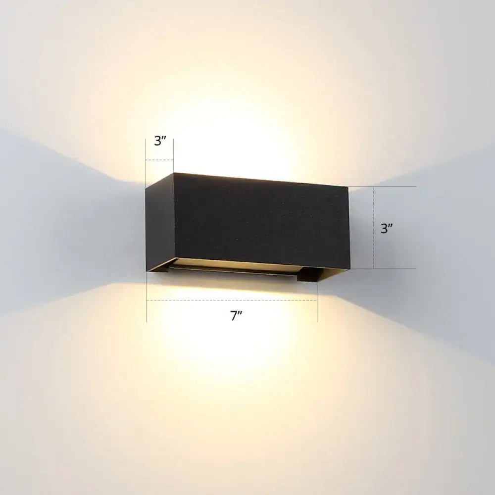 Modern matte black rectangle wall light fixture – yard led sconce