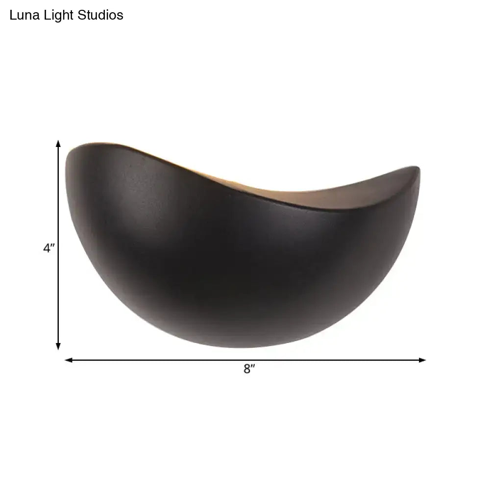 Modern metallic wall washer light bedroom ceramic sconce black & white