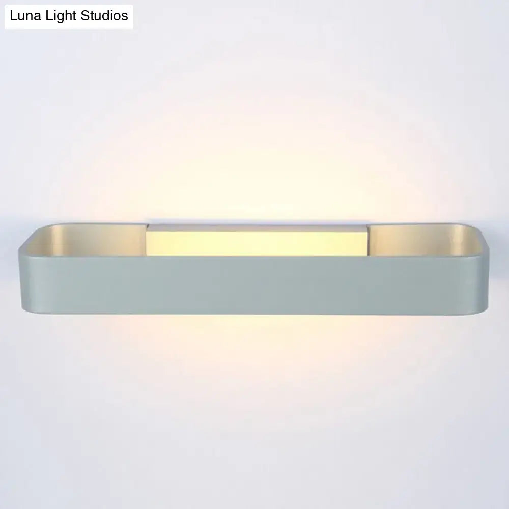 Modern minimalist black & white rectangular wall lamp bedroom light