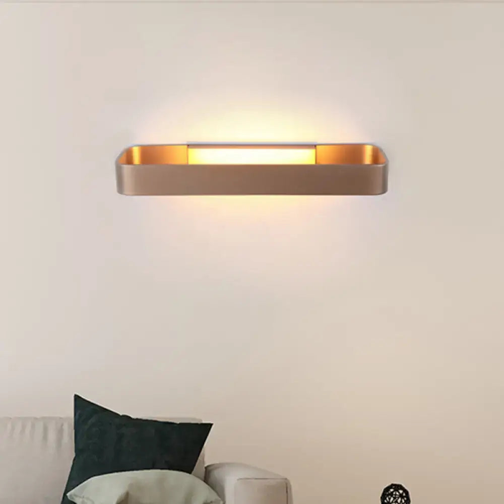 Modern minimalist black & white rectangular wall lamp bedroom light