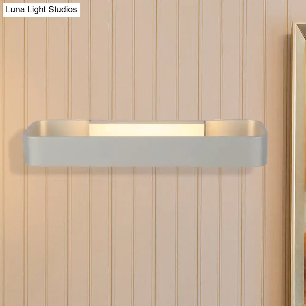 Modern minimalist black & white rectangular wall lamp bedroom light