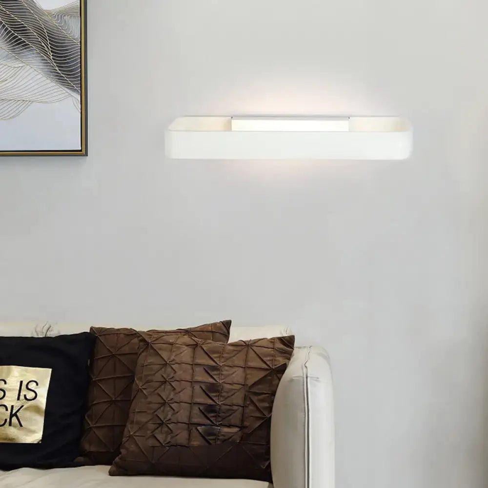 Modern minimalist black & white rectangular wall lamp bedroom light