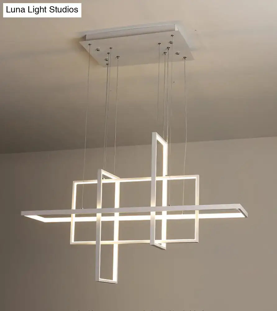 Modern minimalist white led rectangular pendant light kitchen x10 x12
