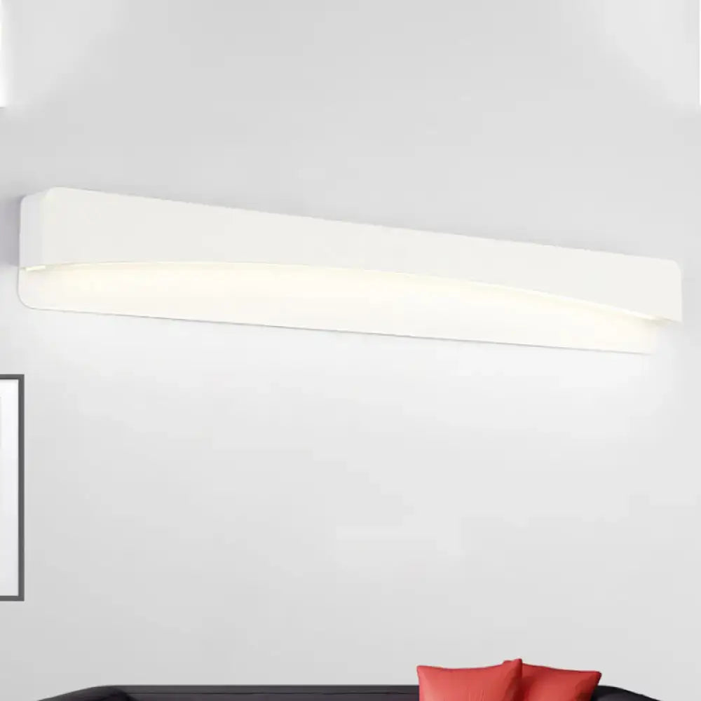 Modern minimalist white rectangular wall sconce lamp bedroom light