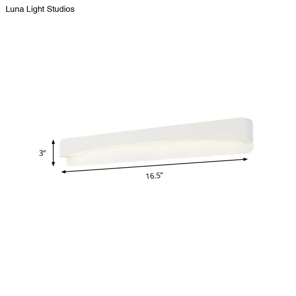Modern minimalist white rectangular wall sconce lamp bedroom light
