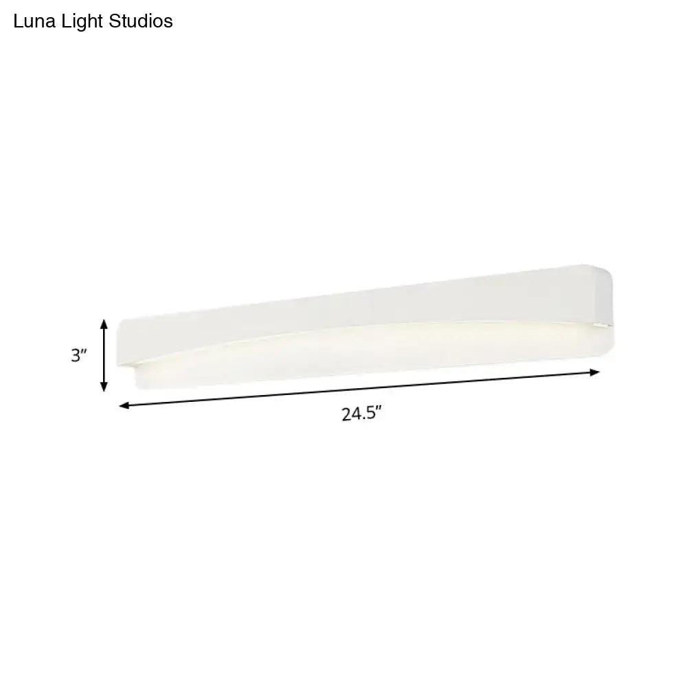 Modern minimalist white rectangular wall sconce lamp bedroom light
