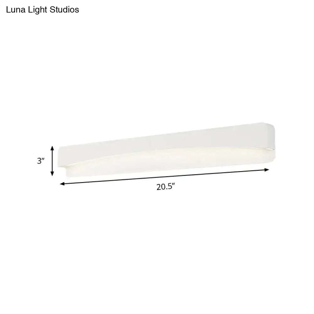 Modern minimalist white rectangular wall sconce lamp bedroom light