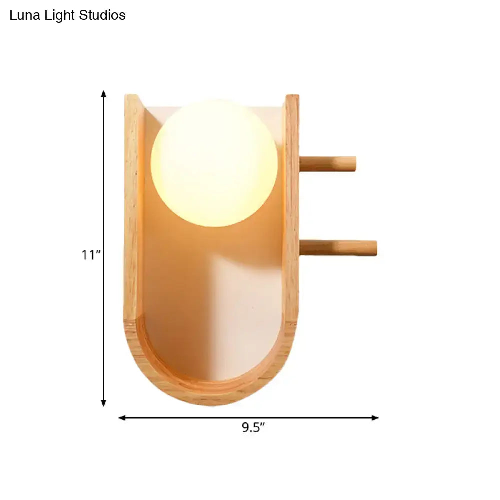 Modern minimalist wooden sconce light with hanging pegs for bedroom
