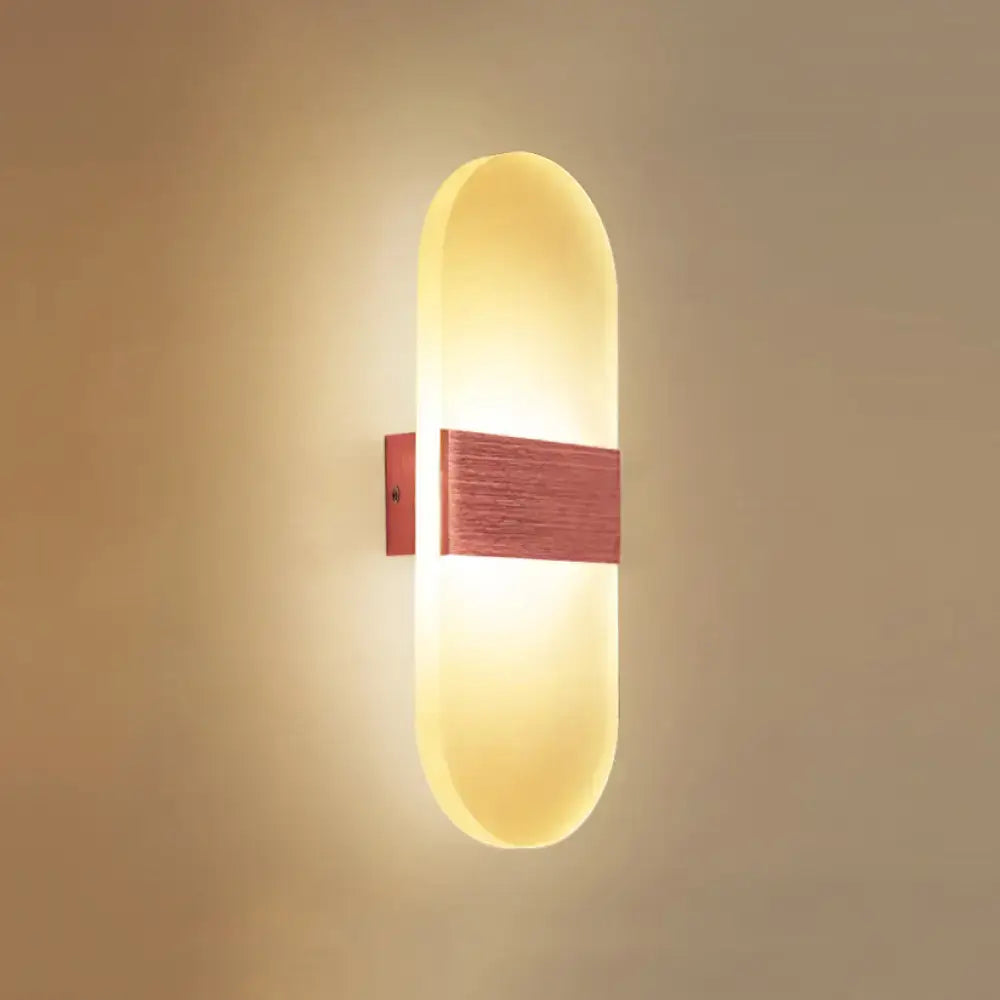 Modern oval rectangular convex led wall sconce bedroom light