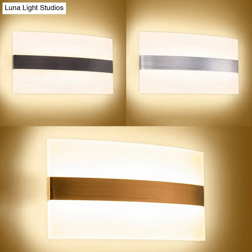 Modern oval rectangular convex led wall sconce bedroom light