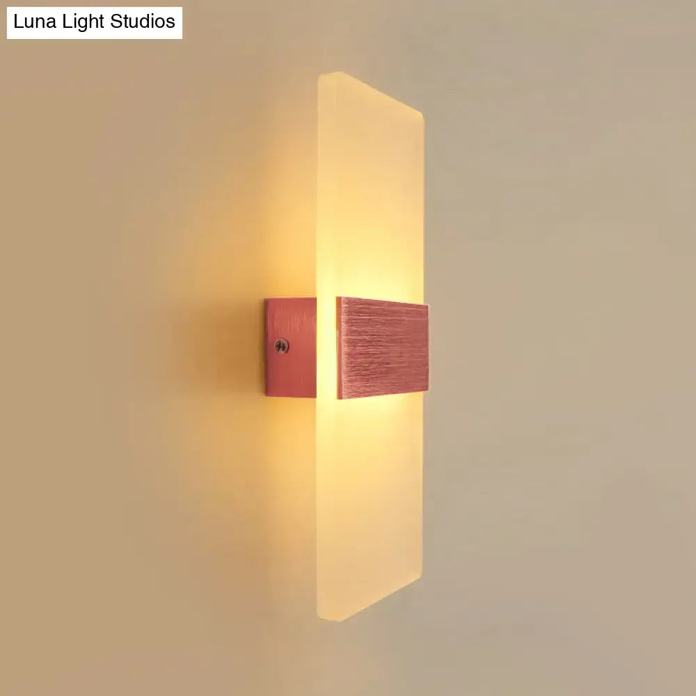Modern oval rectangular convex led wall sconce bedroom light