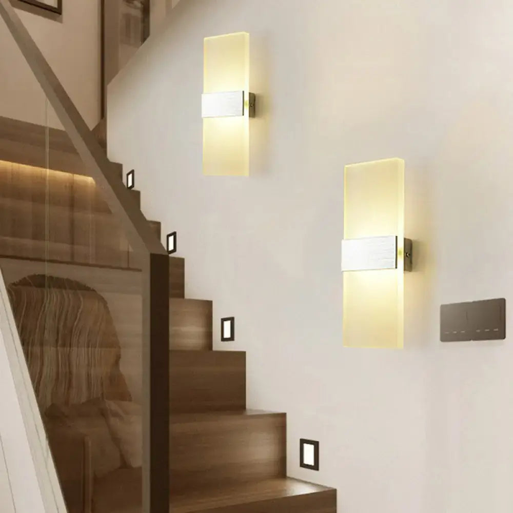 Modern rectangular frosted led wall sconce corridor light