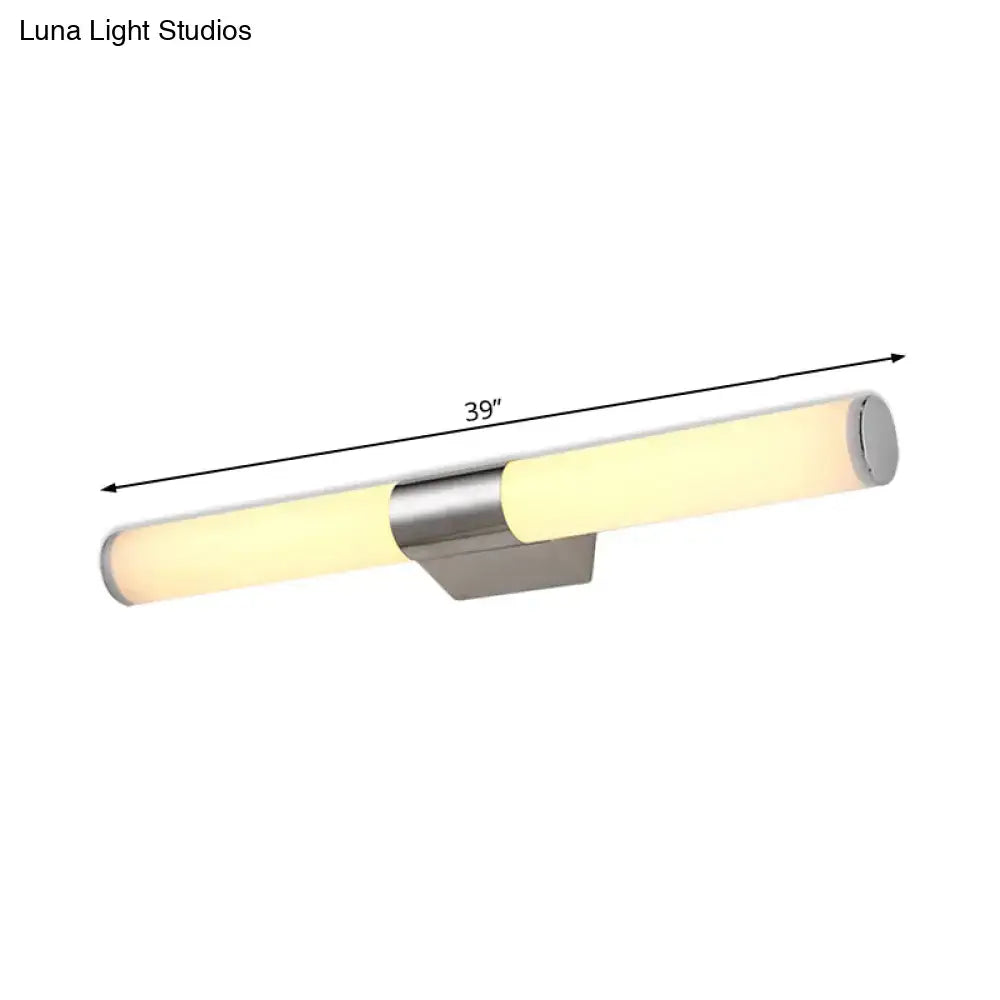 Modern silver led wall light – bathroom chrome sconce