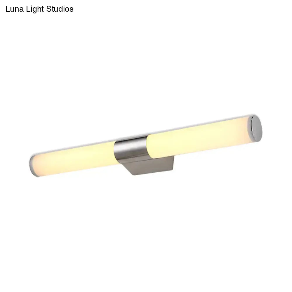 Modern silver led wall light – bathroom chrome sconce