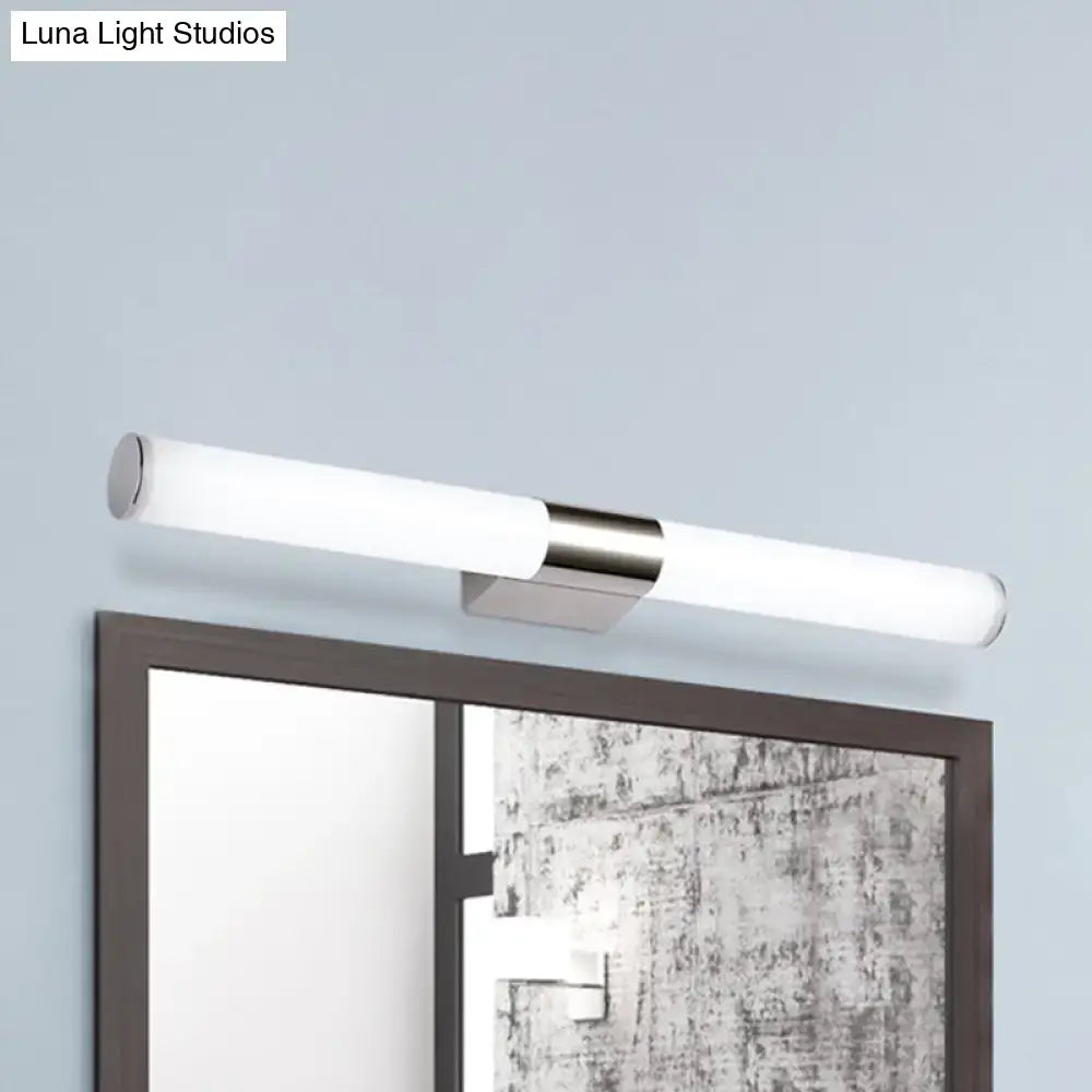 Modern silver led wall light – bathroom chrome sconce