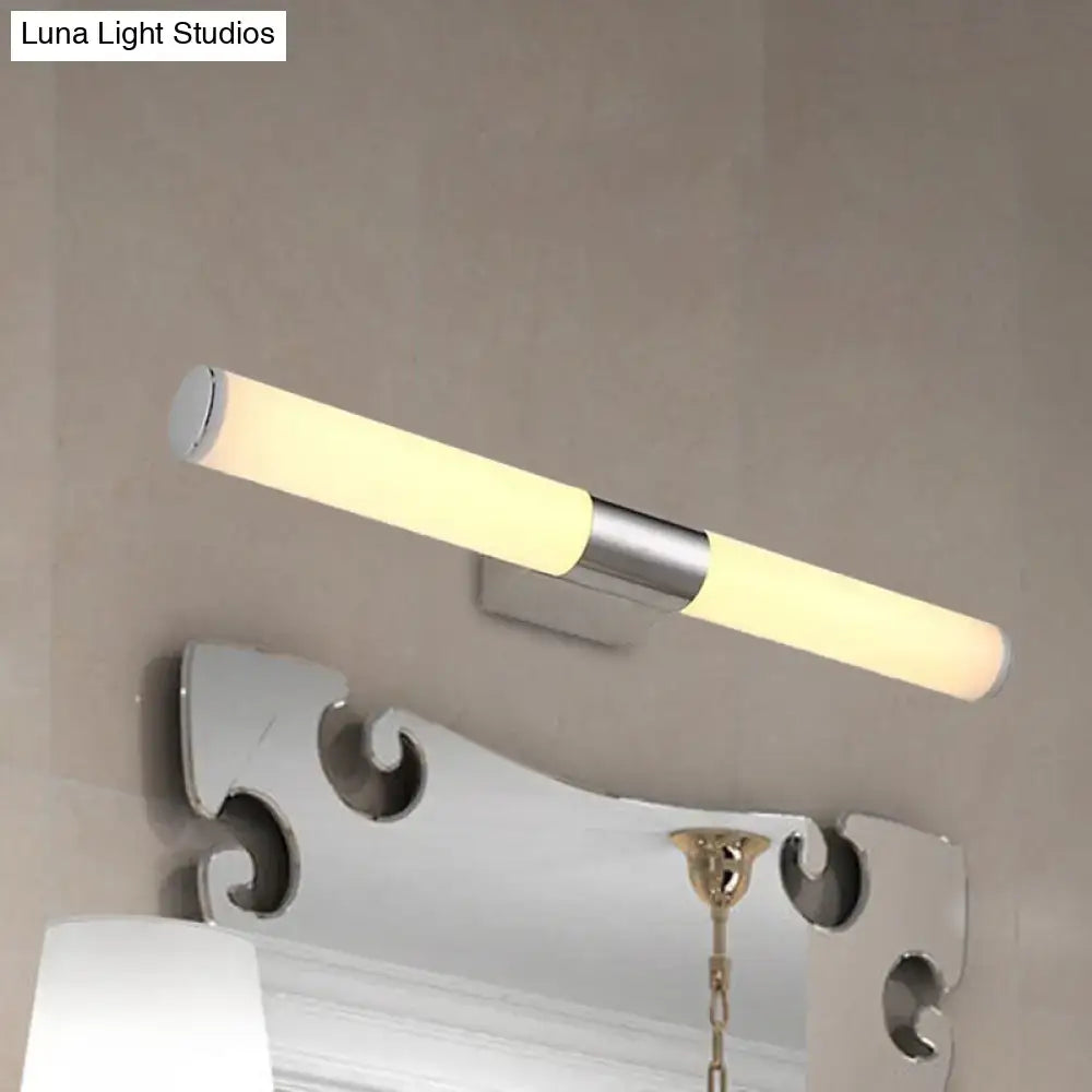 Modern silver led wall light – bathroom chrome sconce