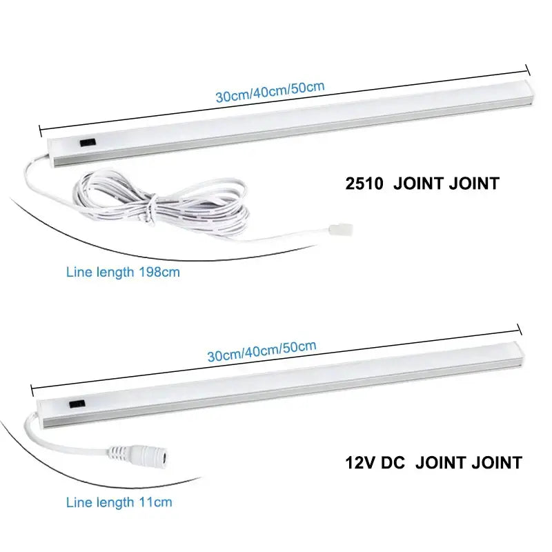 Modern silver rectangular led cabinet light with hand sweep switch kitchen