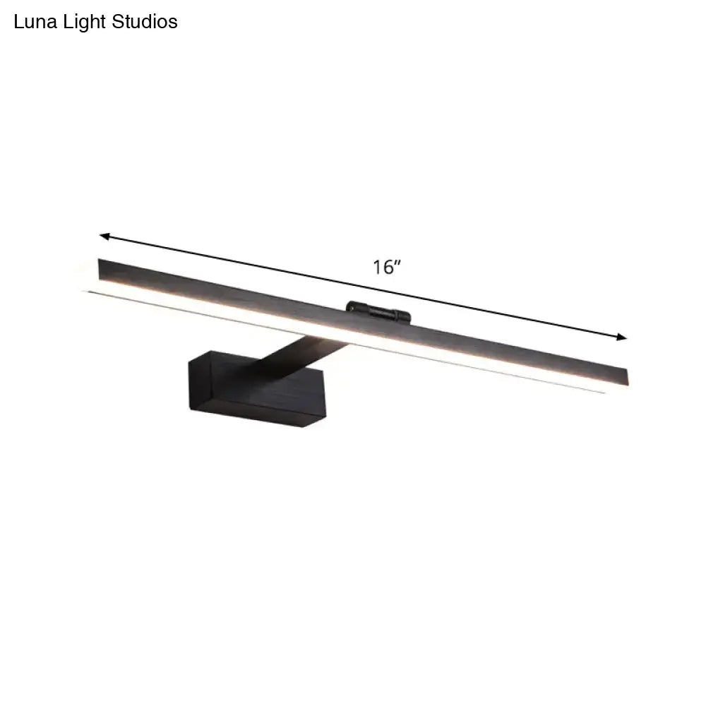 DecorBites™ Slender Black LED Vanity Light in Modern Style - Wall Mount Lighting Idea, Warm/White Glow