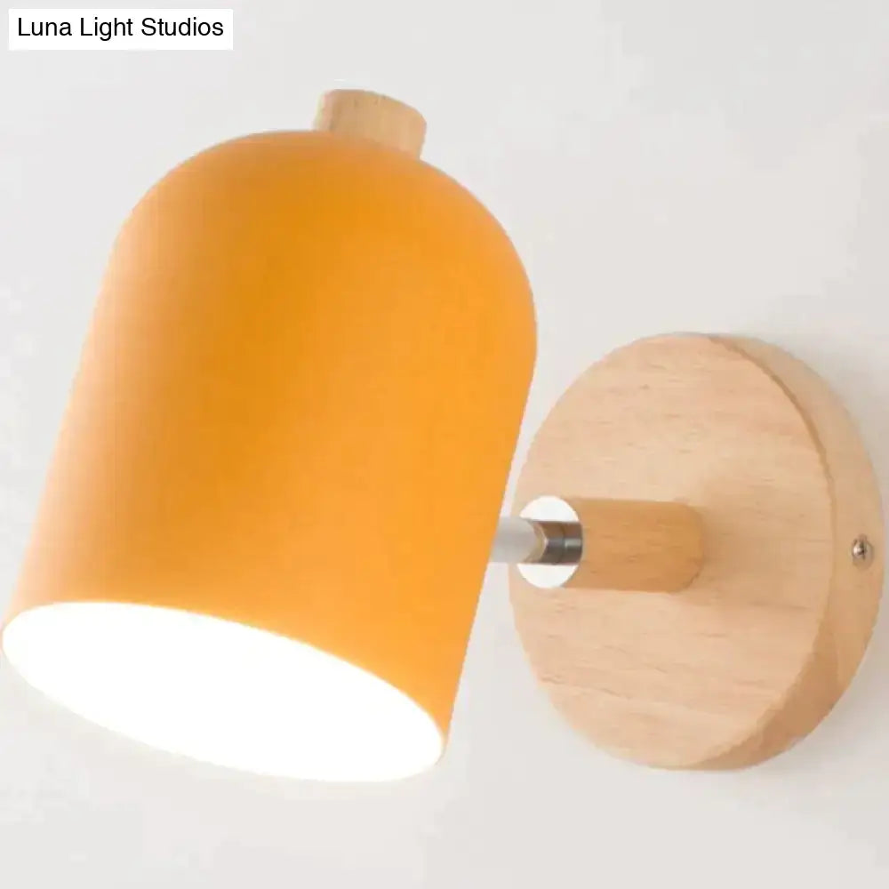 Modern teal and wood wall lamp bedroom sconce