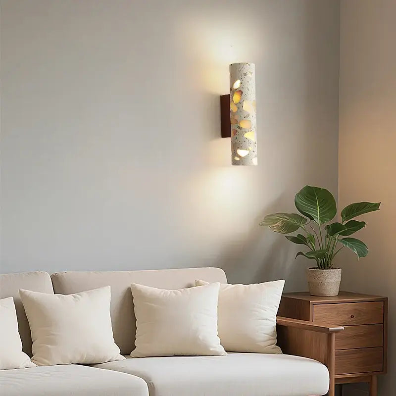 Modern terrazzo concrete led wall sconce bathroom light