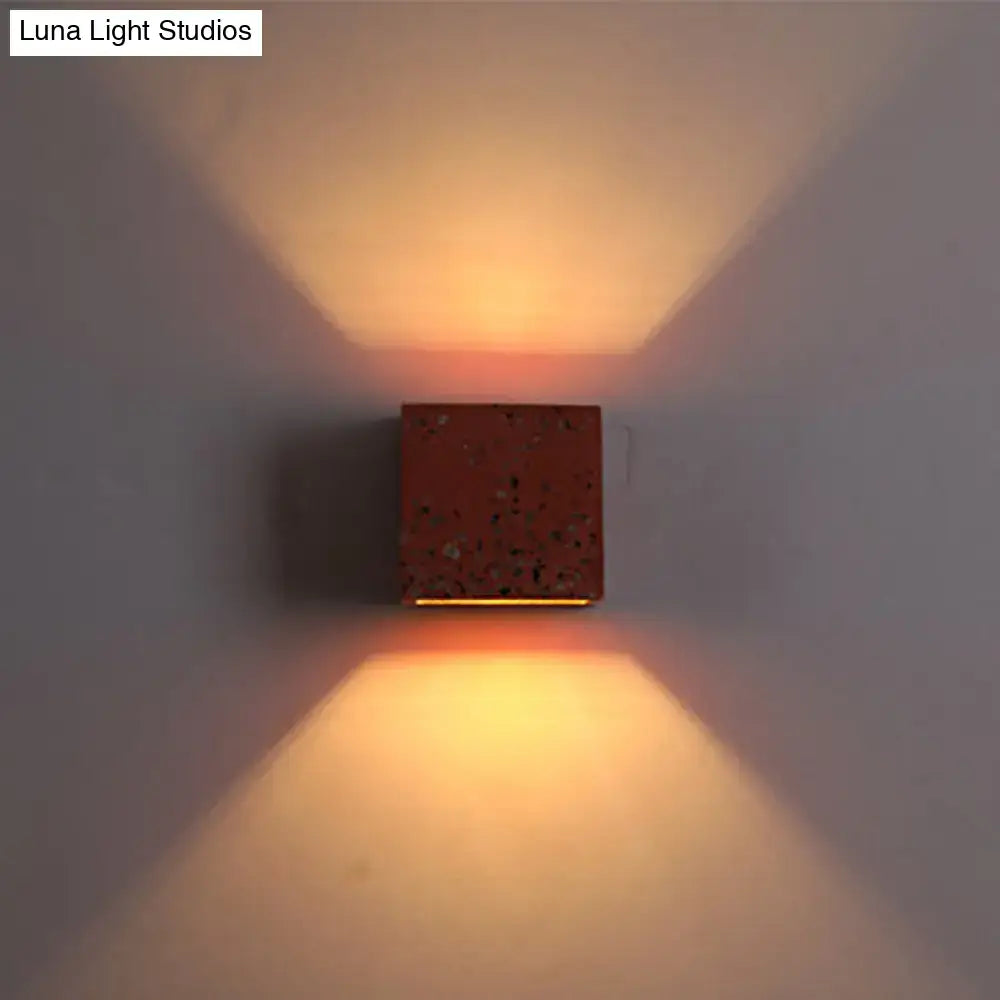 Modern terrazzo square wall light bedroom e26 e27 speckled sconce