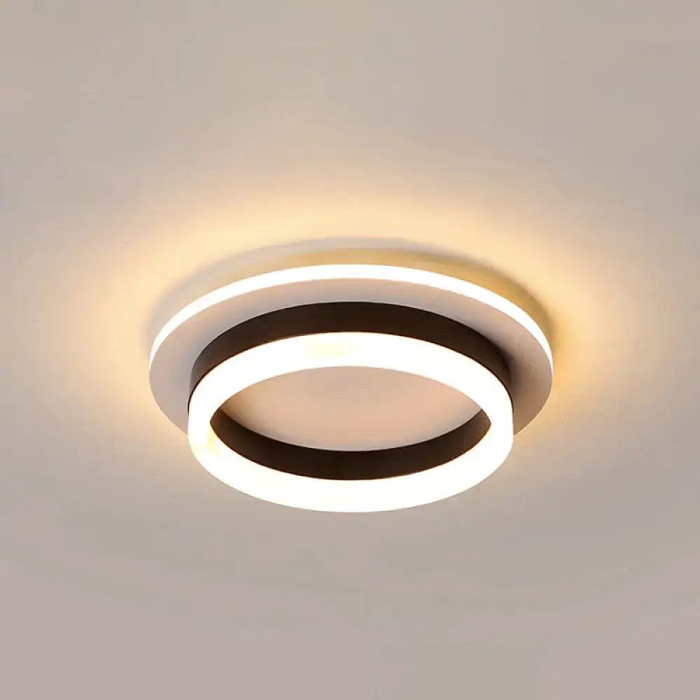 Modern tricolor ring led flush mount ceiling light for bedroom