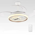 Modern white adjustable blade ceiling fan – living room led light