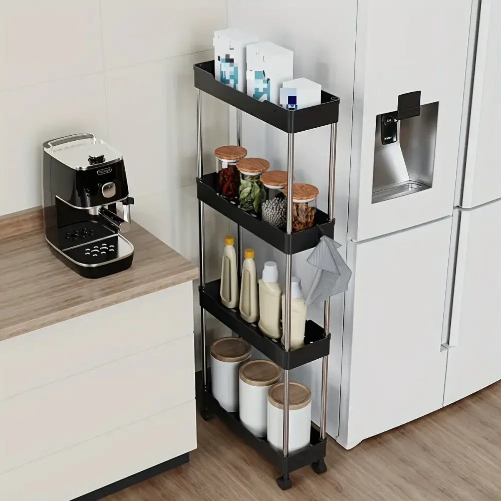 DecorBites™ Bathroom Storage Rack with Wheels - Multi-Purpose Rolling Utility Cart