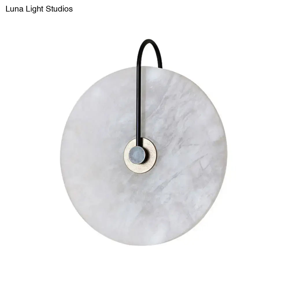 Modern white & black led wall sconce – bedroom disc shade light
