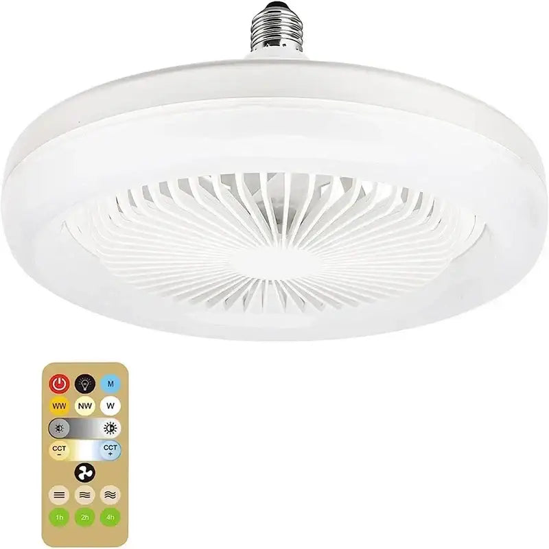 Modern white ceiling fan light with e27 socket for bedroom