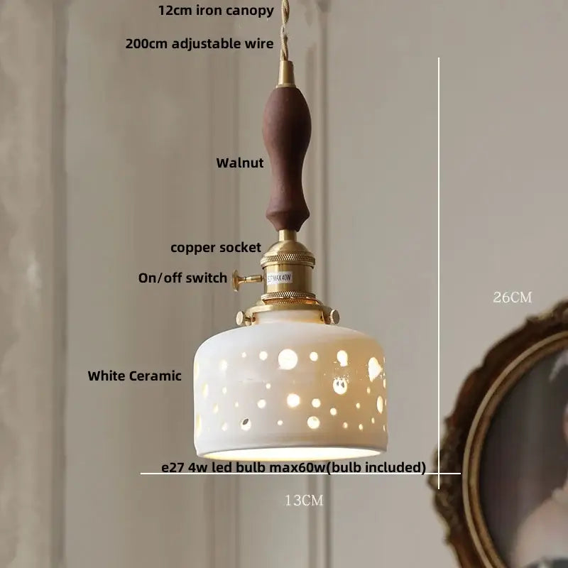 Modern white ceramic flower pendant lamp kitchen led lighting