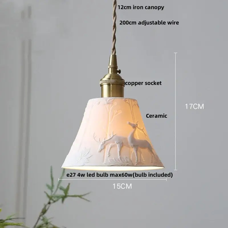 Modern white ceramic flower pendant lamp kitchen led lighting