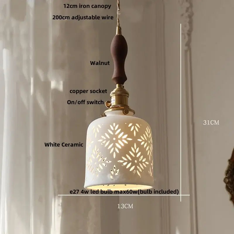 Modern white ceramic flower pendant lamp kitchen led lighting