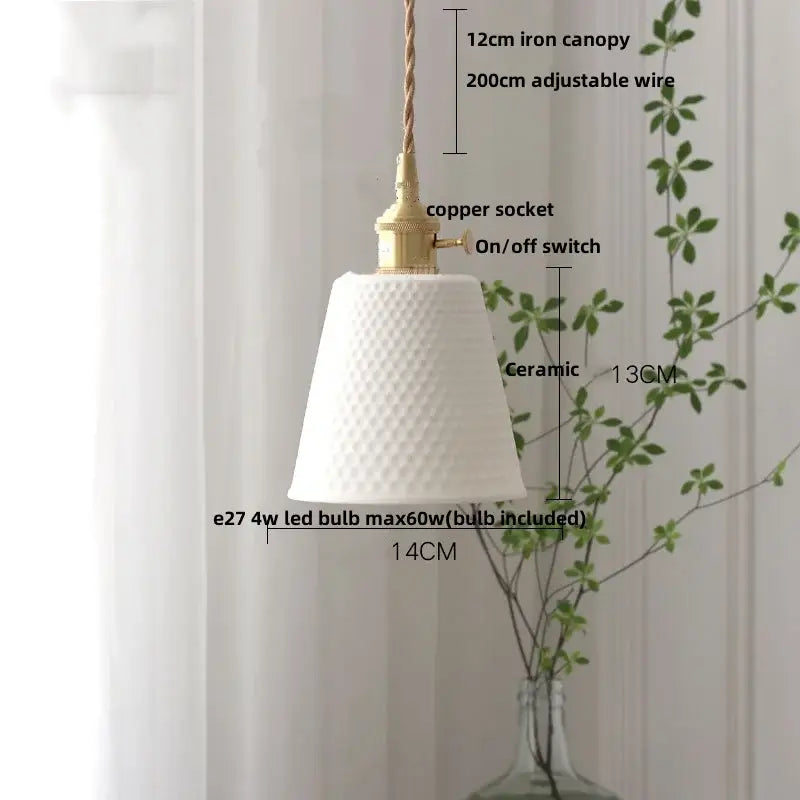 Modern white ceramic flower pendant lamp kitchen led lighting