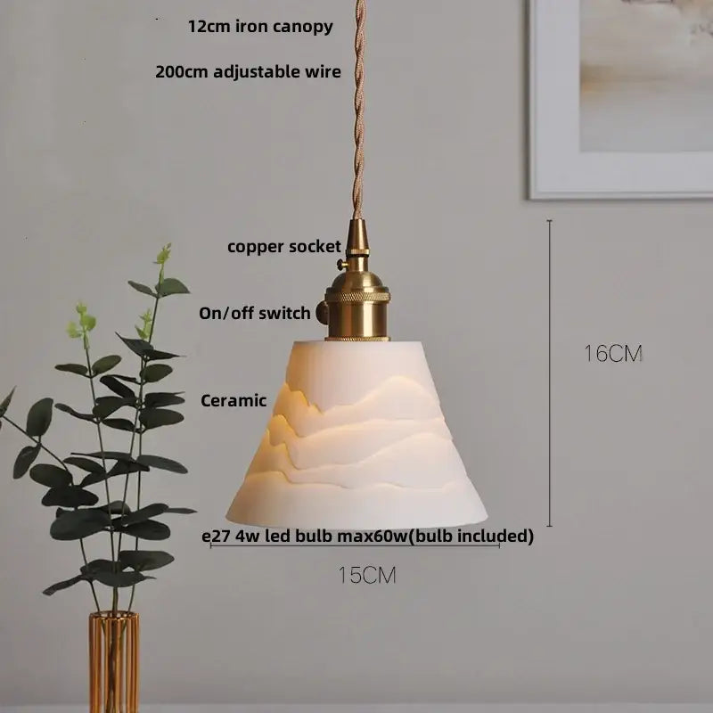 Modern white ceramic flower pendant lamp kitchen led lighting