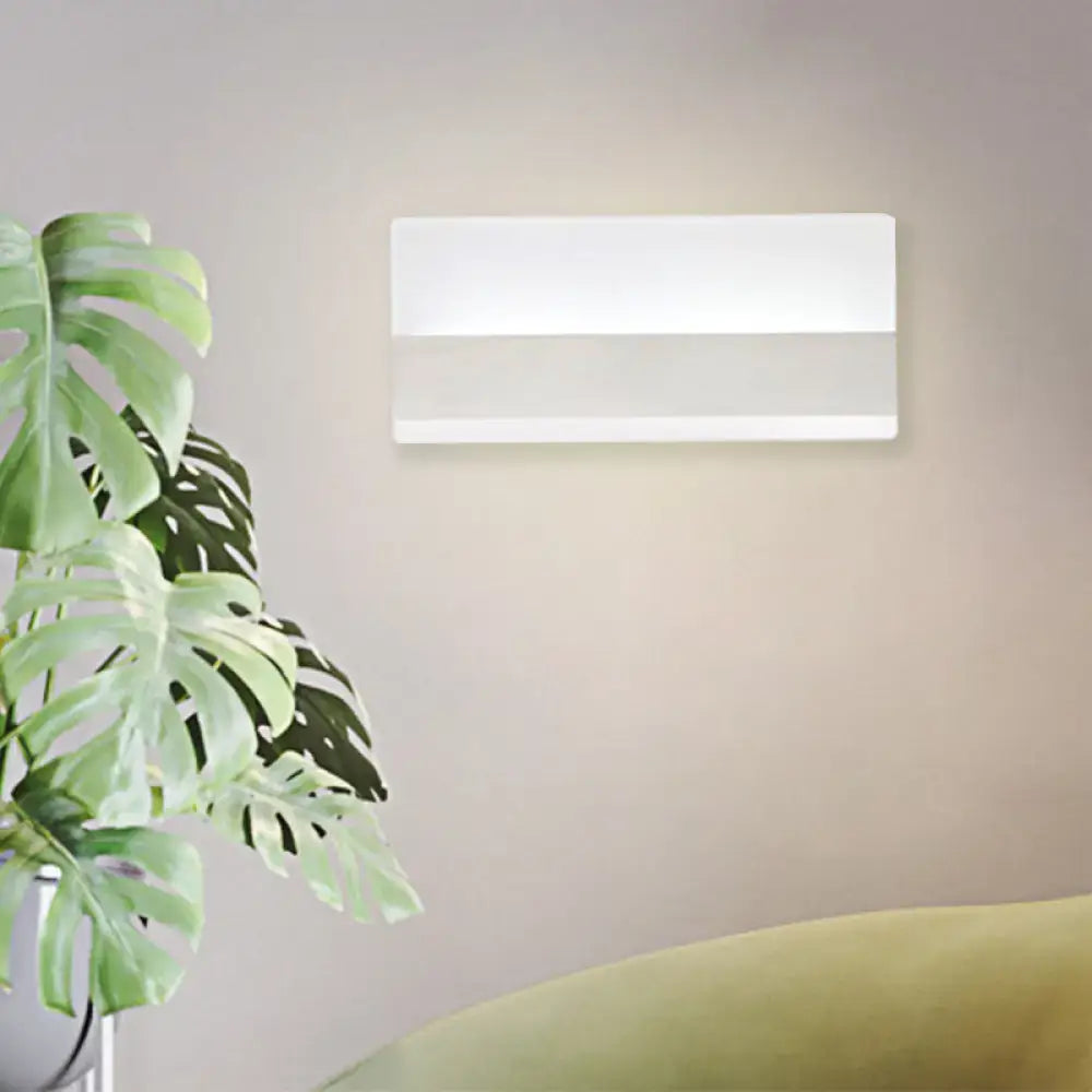 DecorBites™ Golden LED Wall Sconce: Simplicity Cuboid Design, Acrylic, White/Warm Light