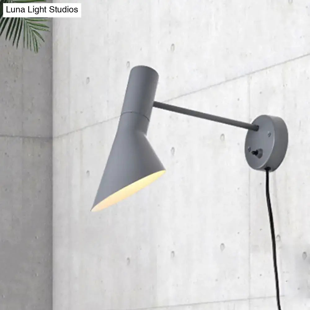 Modern white & grey rotating node wall sconce – bedroom light