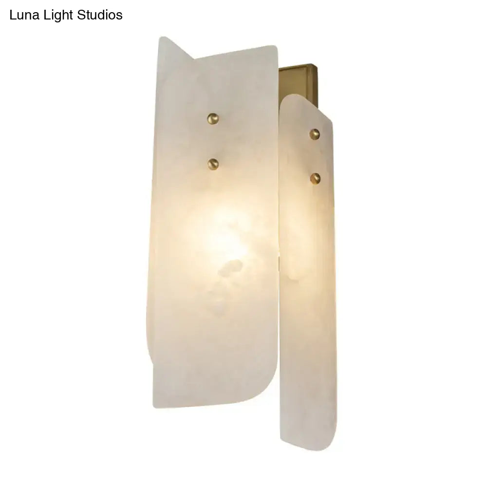 DecorBites™ Modern Marble 1-Light Corner Wall Sconce Lamp in White