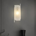 DecorBites™ Modern Marble 1-Light Corner Wall Sconce Lamp in White