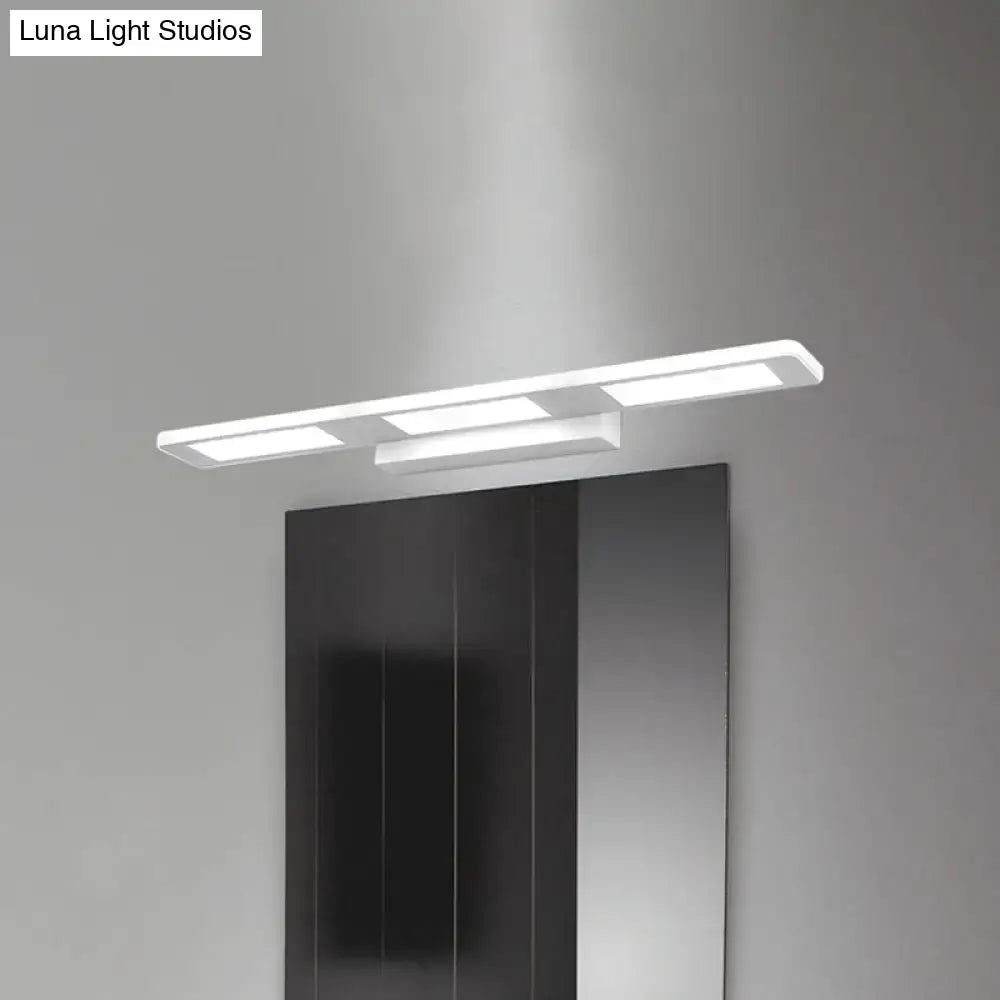 Modern white rectangular acrylic vanity wall light bathroom decor
