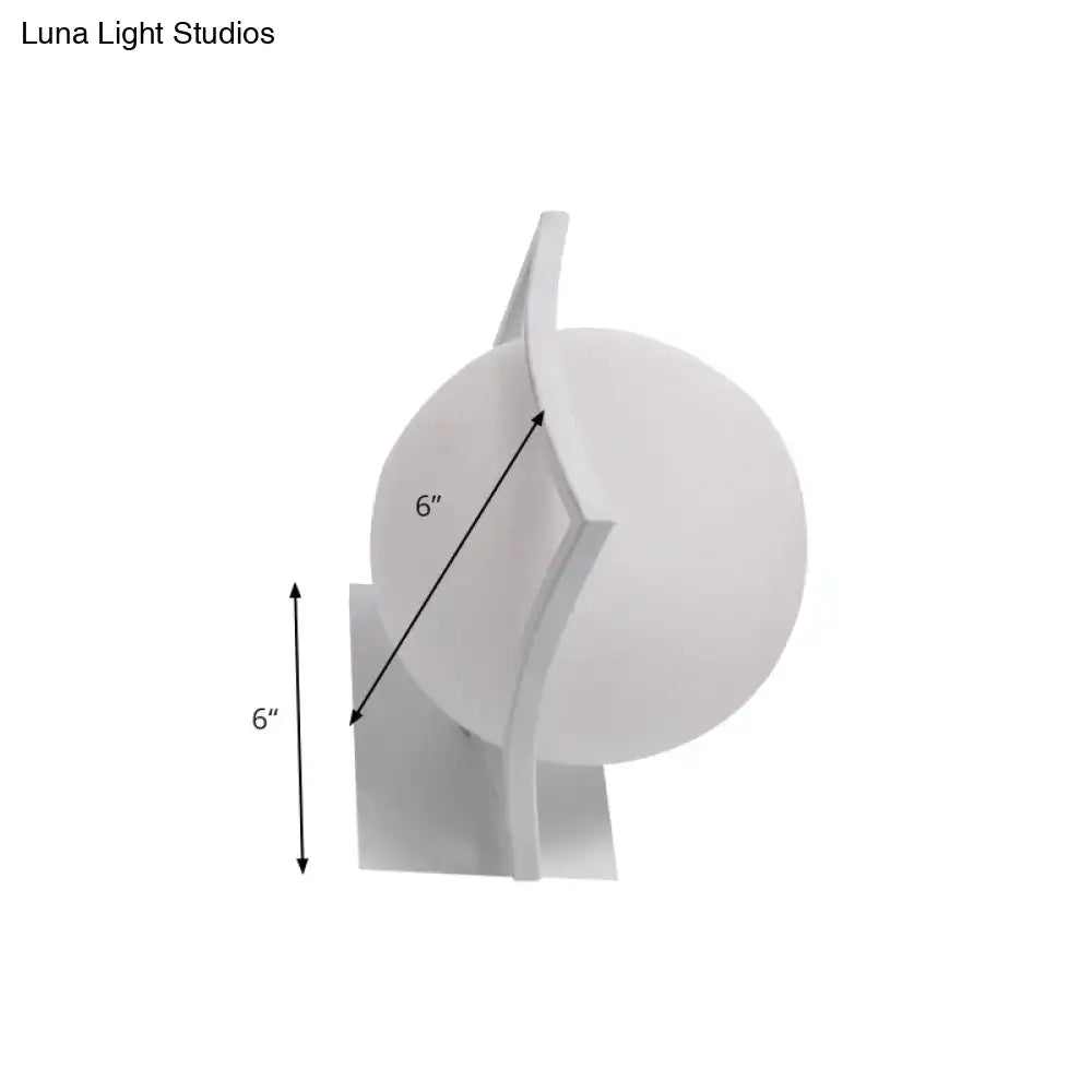 DecorBites™ Modern White Sphere Opal Glass Kitchen Wall Sconce with 1 Light